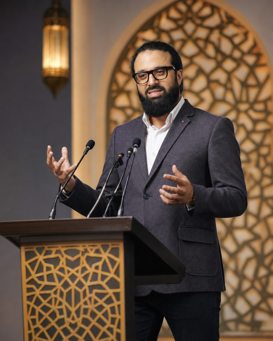 د. حامد الإدريسي يخاطب الجمهور